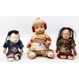 3 japanische Baby- bzw. Kinderpuppen.