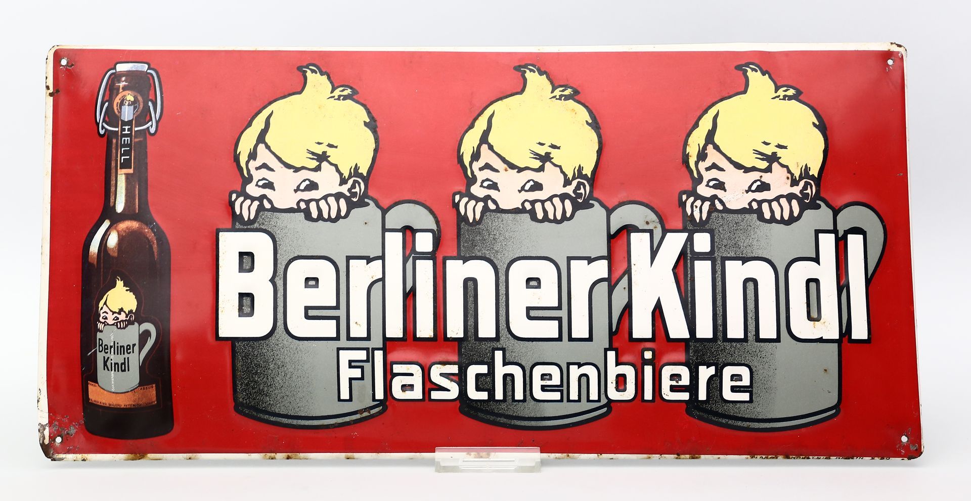 Blechschild "Berliner Kindl Flaschenbiere".