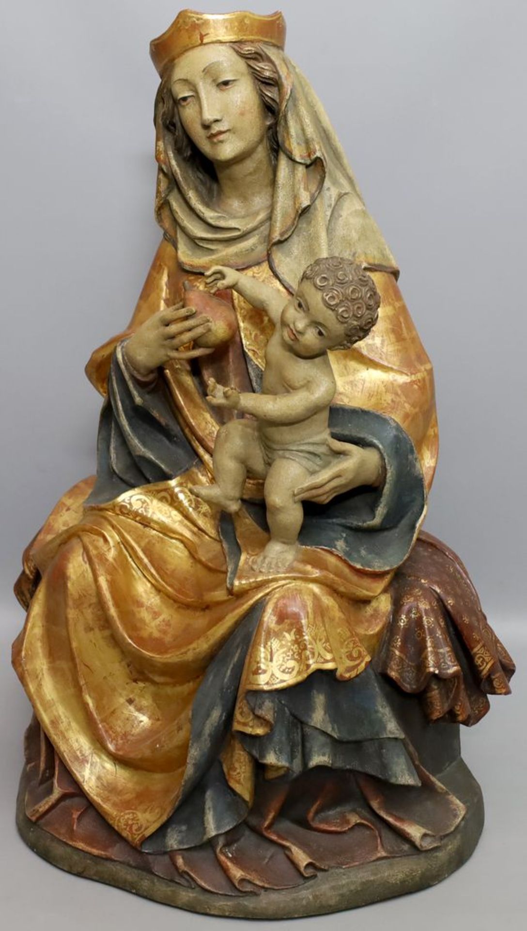 Imposante Skulpturengruppe "Madonna mit Kind", von Conrad Moroder.