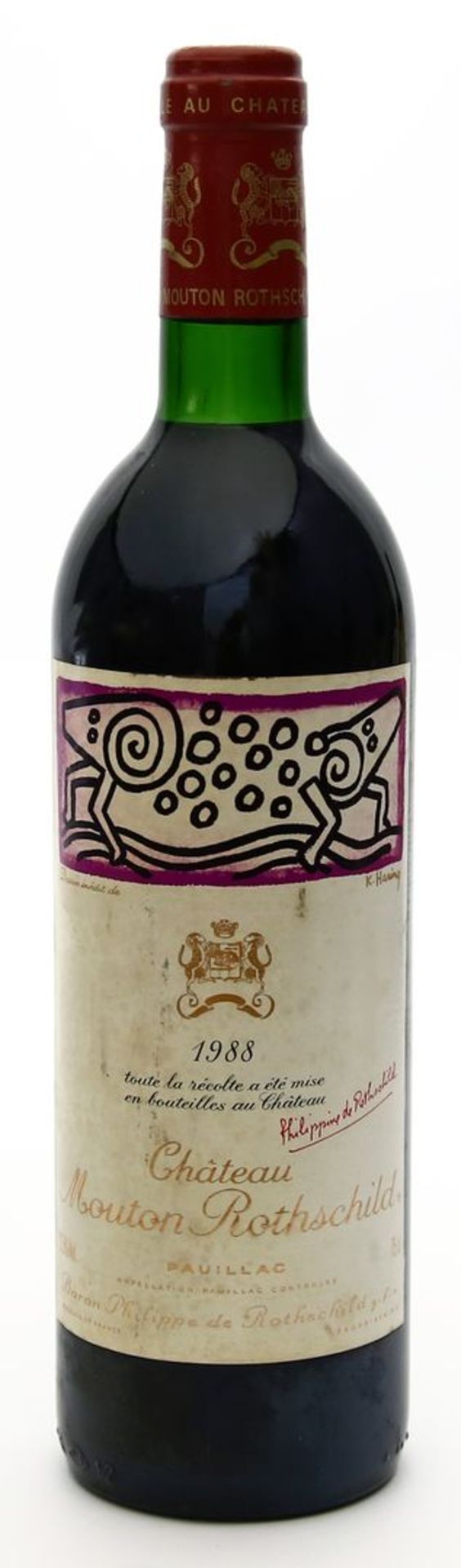 Flasche "Chateau Mouton Rothschild", 1988.