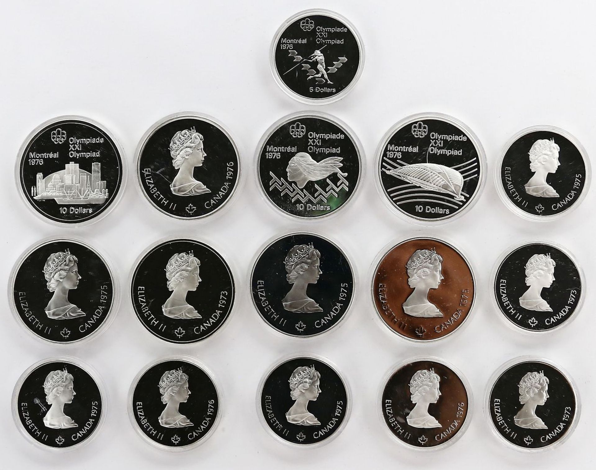 Kanada, Olympiade 1976, Serie von 16 Gedenkmünzen.