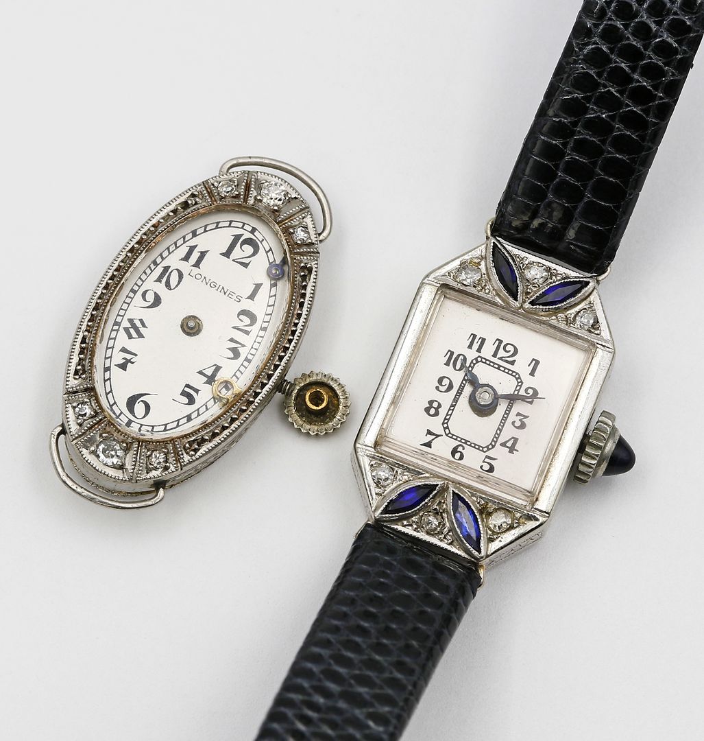 Zwei Art Deco-Damenarmbanduhren.