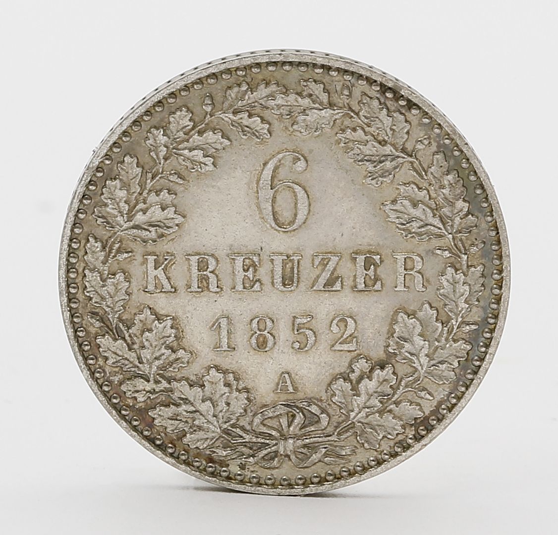 Hohenzollern-Sigmaringen, Friedrich Wilhelm IV. von Preußen, 6 Kreuzer 1852 A.