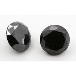 Paar schwarze Brillanten, zus. 2,66 ct.