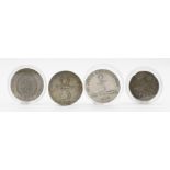 Mecklenburg-Schwerin, verschiedene Regenten, vier Silbermünzen: