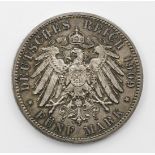 Sachsen, Friedrich August III, 5 Mark 1909,