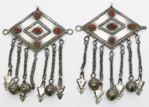 Paar turkmenische Amulette/Brustplatten.