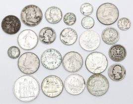 24 Münzen USA und Frankreich.