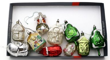 10 Teile alter Christbaumschmuck: