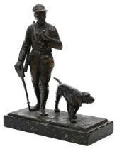 Skulptur "Jäger mit Hund".