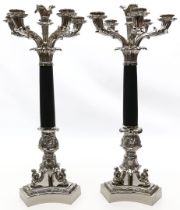 Paar Girandolen im Stil Louis XVI., je 6-flammig.