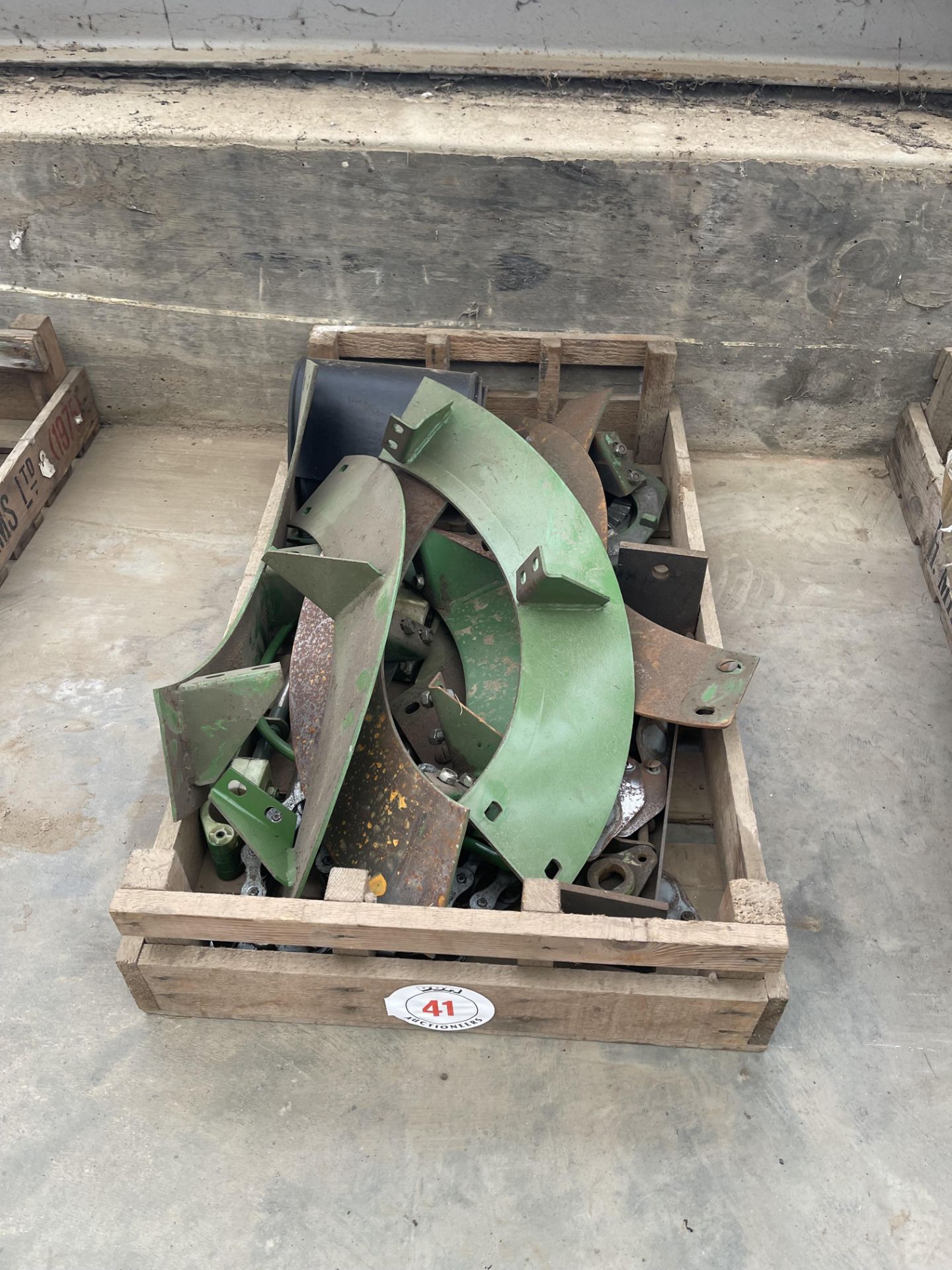 Tray of John Deere combine Spares