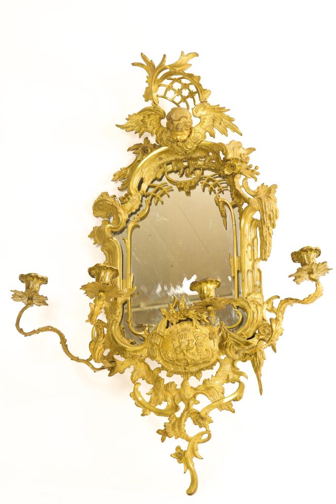 Bronzen Louis XV-stijl spiegel