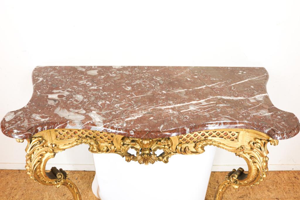 Verguld houten Louis XV console - Image 5 of 6