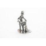 Zilveren miniatuur orgeldraaier 19e eeuw