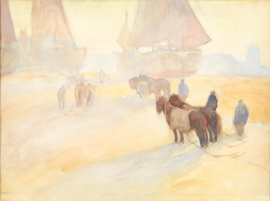 Sluiter Willy (1873-1949) strand paarden