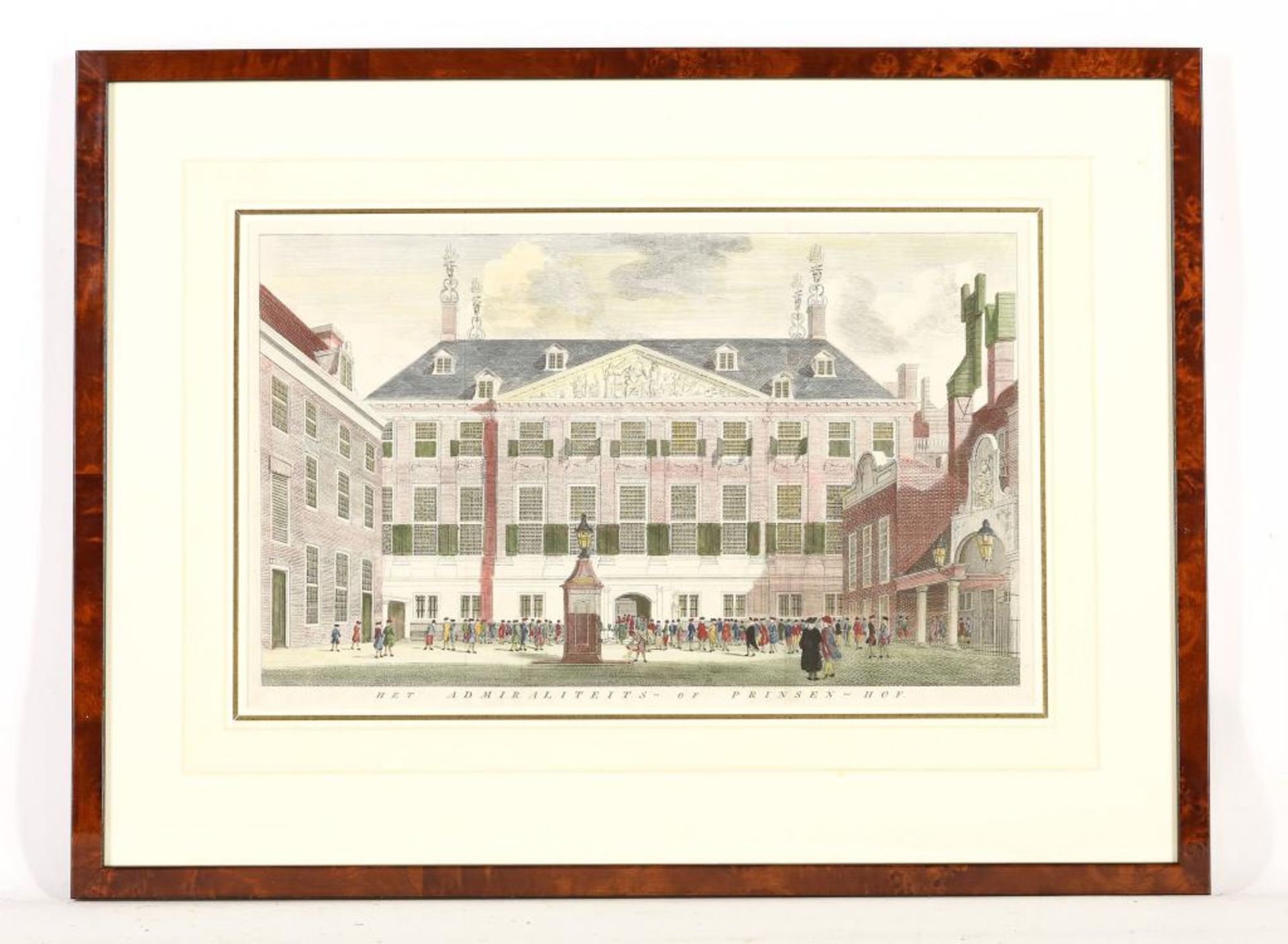 Handgekleurde gravure: Prinsen Hof - Image 3 of 4