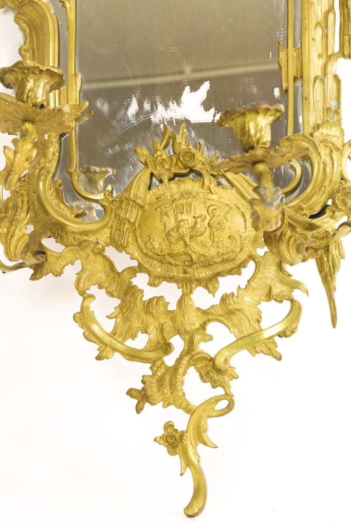 Bronzen Louis XV-stijl spiegel - Image 5 of 5