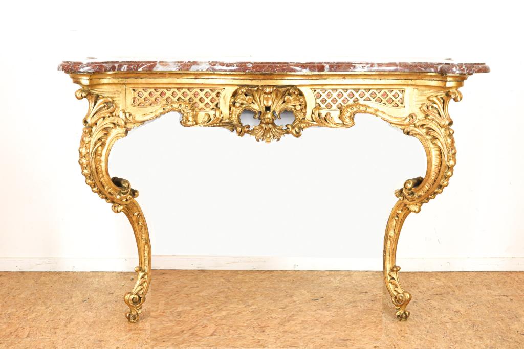 Verguld houten Louis XV console