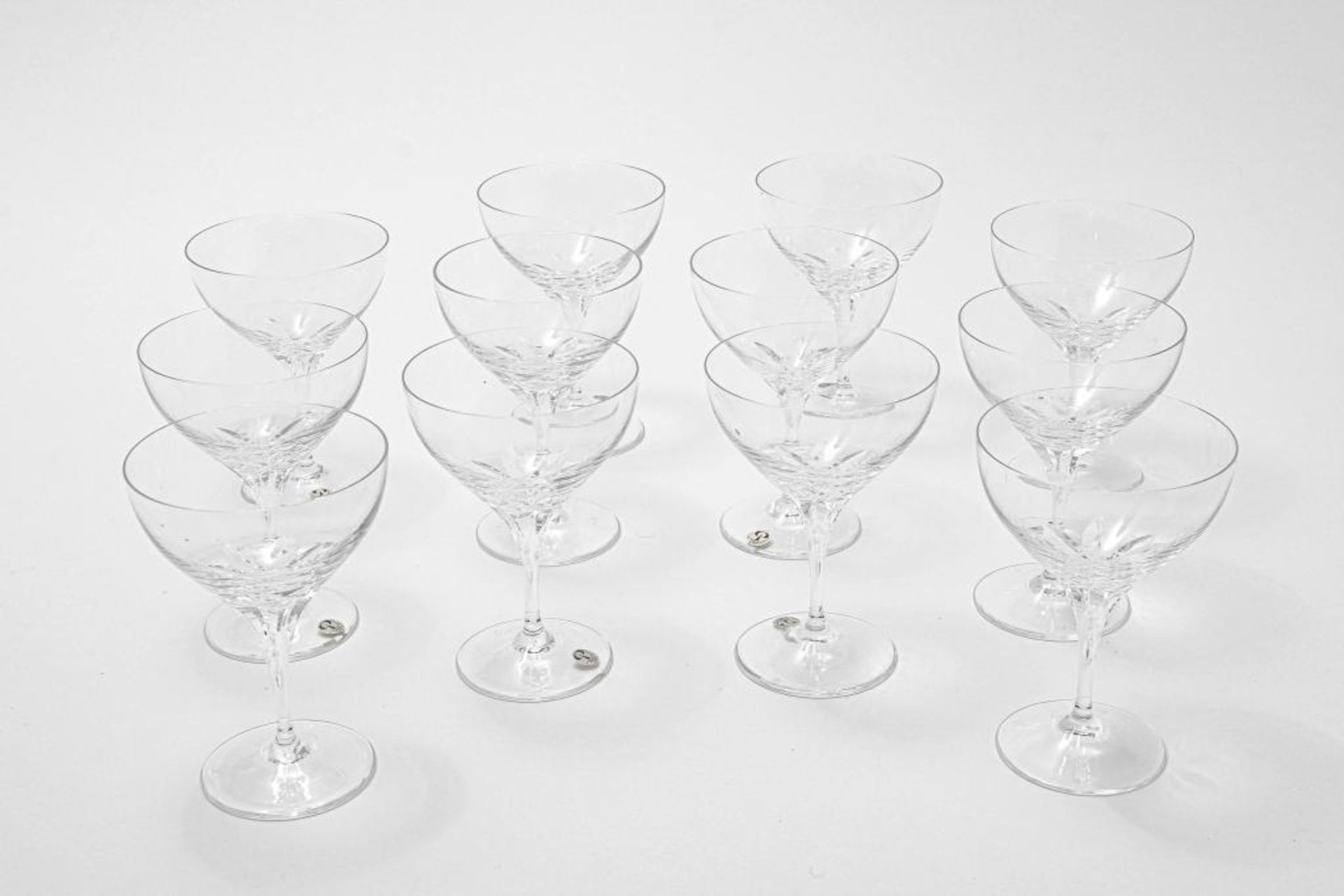 12x kristallen champagne coupes, Peill - Image 4 of 4