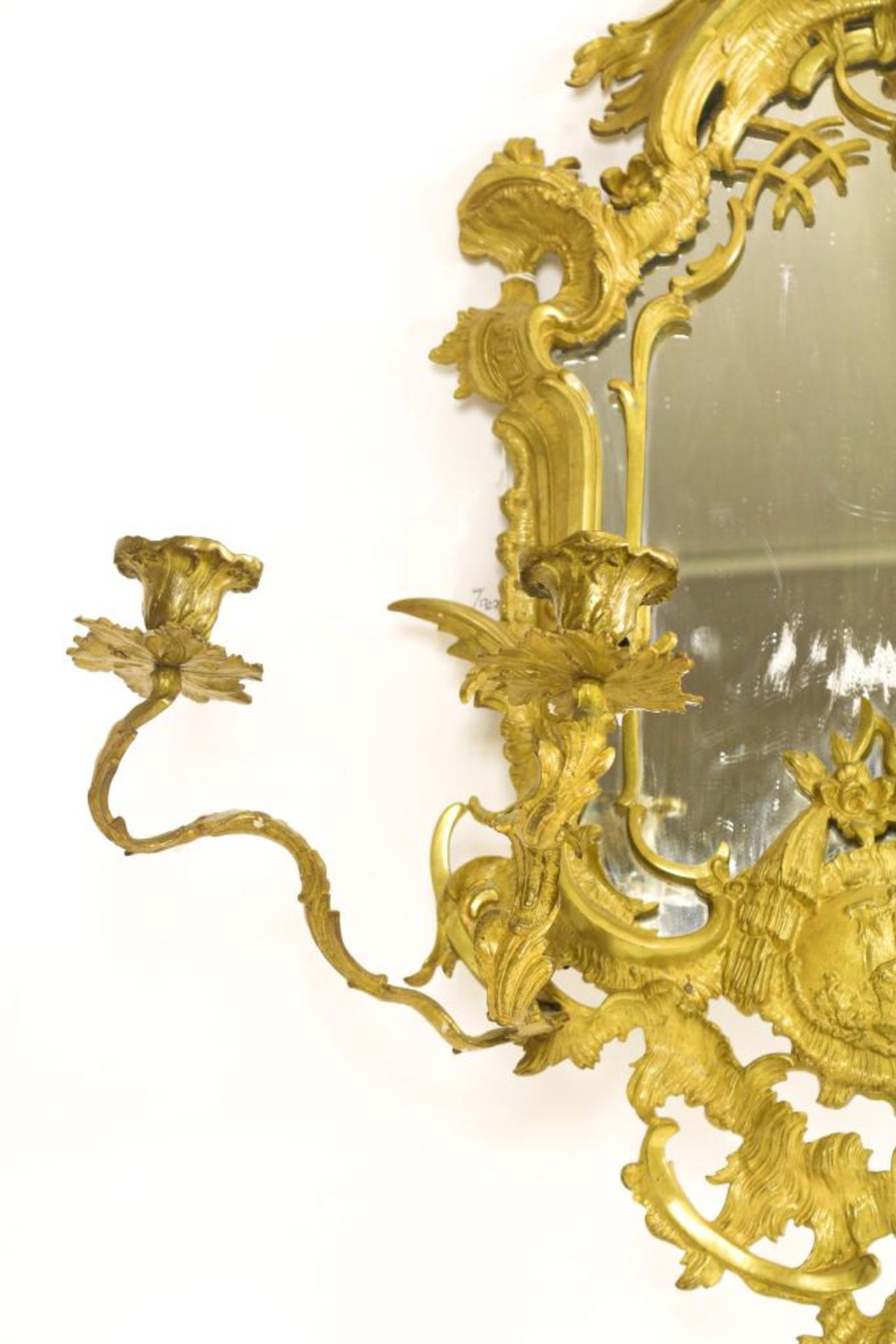 Bronzen Louis XV-stijl spiegel - Image 4 of 5