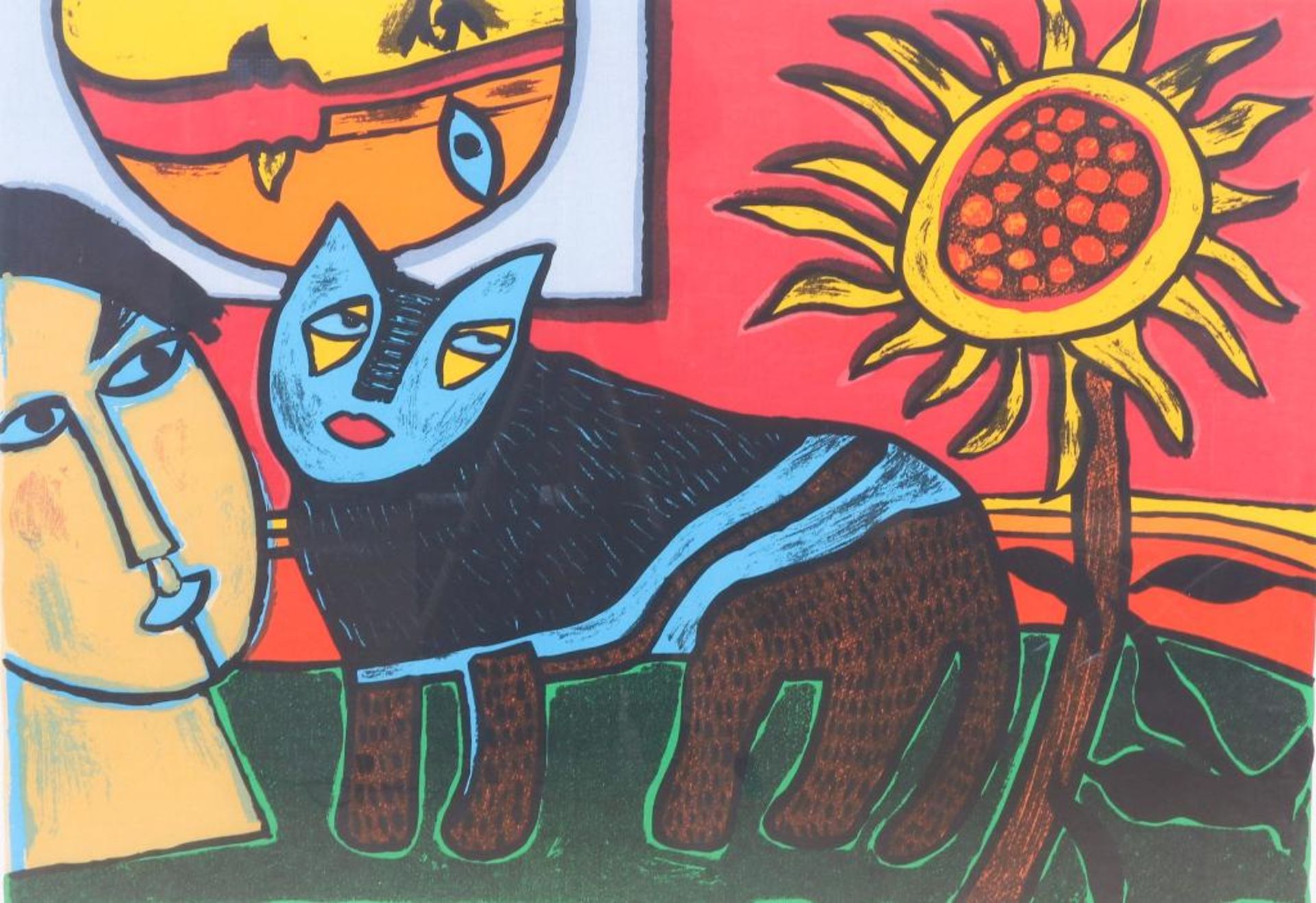 Corneille (1922-2010) Femme avec Chat