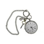 Zilveren zakhorloge met ketting