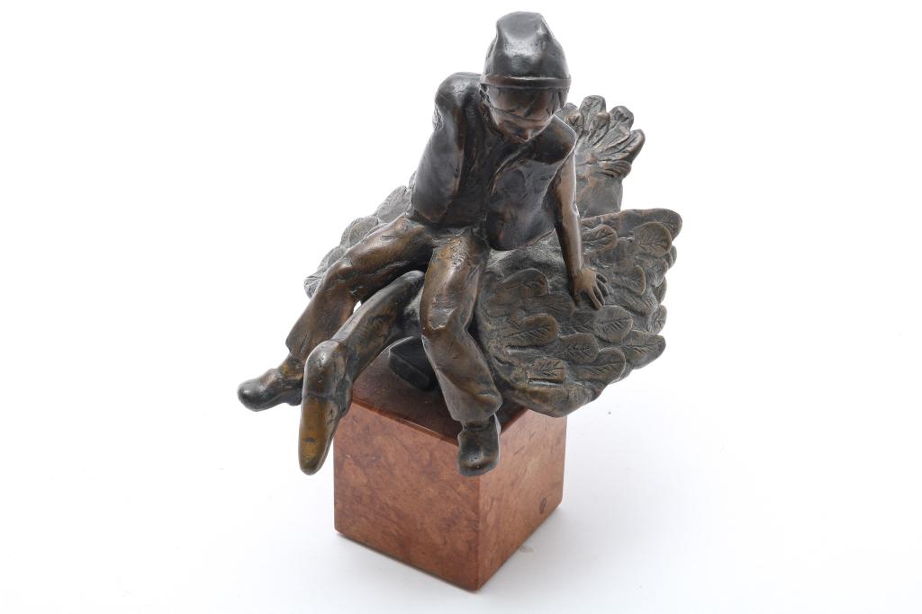 Bronzen sculptuur, Nils Holgerssons - Image 3 of 3