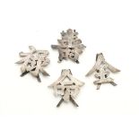 Serie van 4 zilveren Chinese karakters
