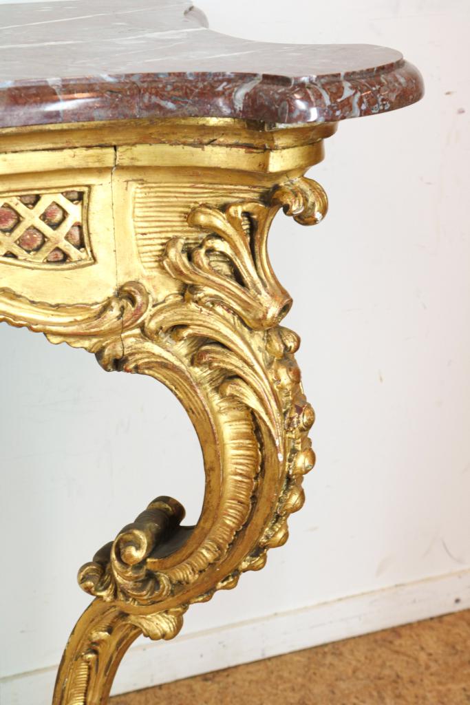 Verguld houten Louis XV console - Image 4 of 6