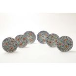 Serie van 6 aardewerk 'cupido' bordjes