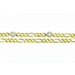 Gouden collier 3 diamanten 1,4 Ct.