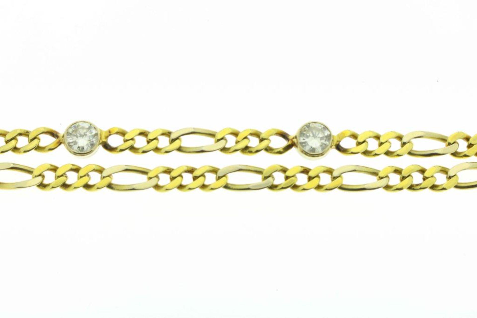 Gouden collier 3 diamanten 1,4 Ct.