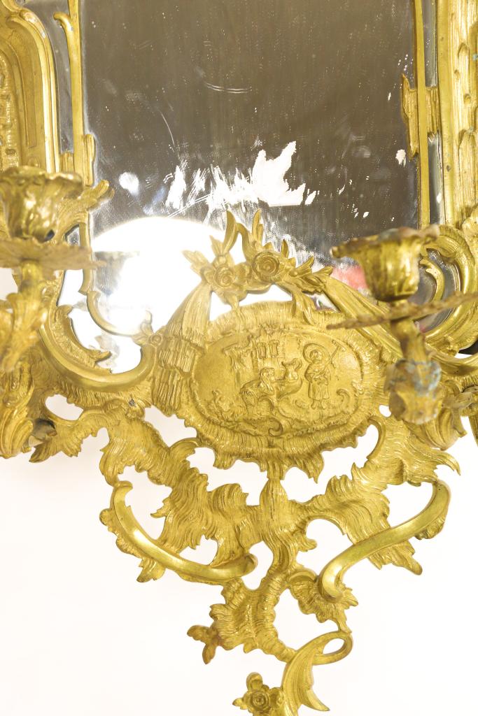 Bronzen Louis XV-stijl spiegel - Image 2 of 5