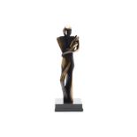 Bronzen sculptuur moeder met kind