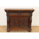 Oak Renaissance style chest of drawers