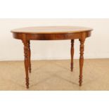 Mahogany table with oval top