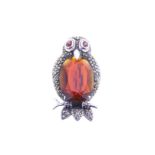 Silver owl brooch