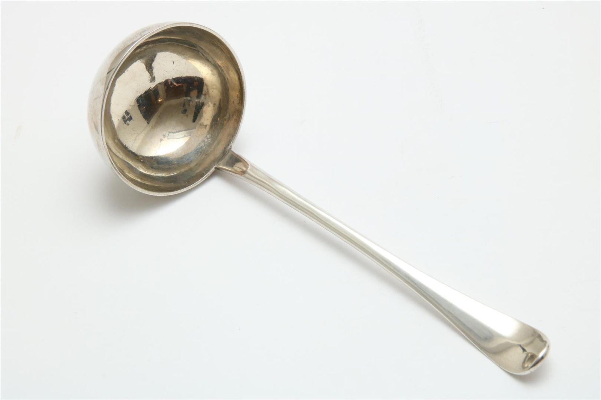 Silver sauce spoon, master mark Cornelis J. van Straatsburg, year stamp: "A": 1784, Utrecht.