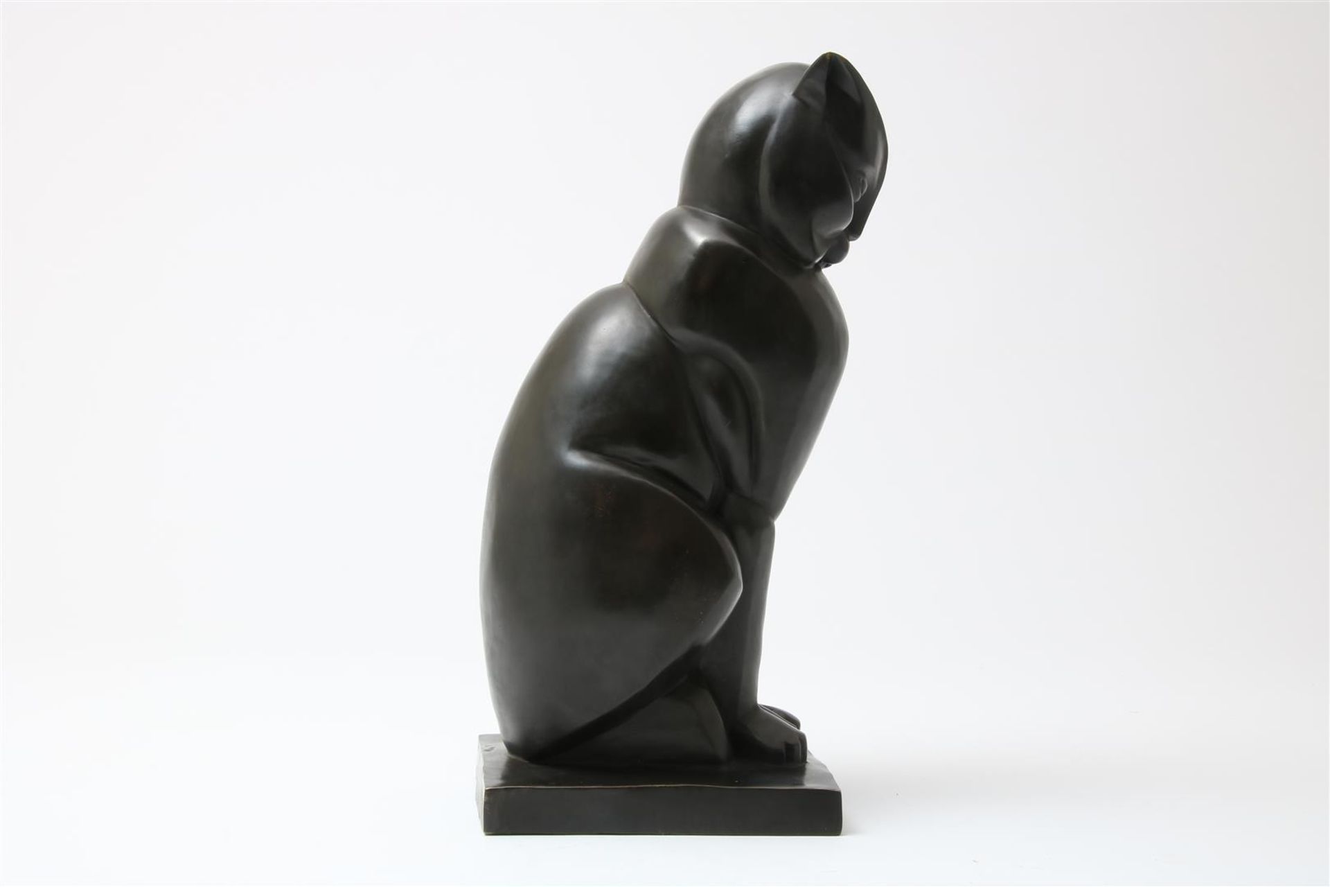 Bronze Art Deco-style sculpture of a cat, h. 46cm. - Image 3 of 3