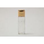 Cut crystal perfume bottle with yellow gold cap