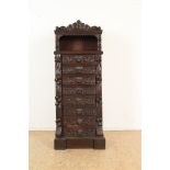 Oak cabinet with carved cornice