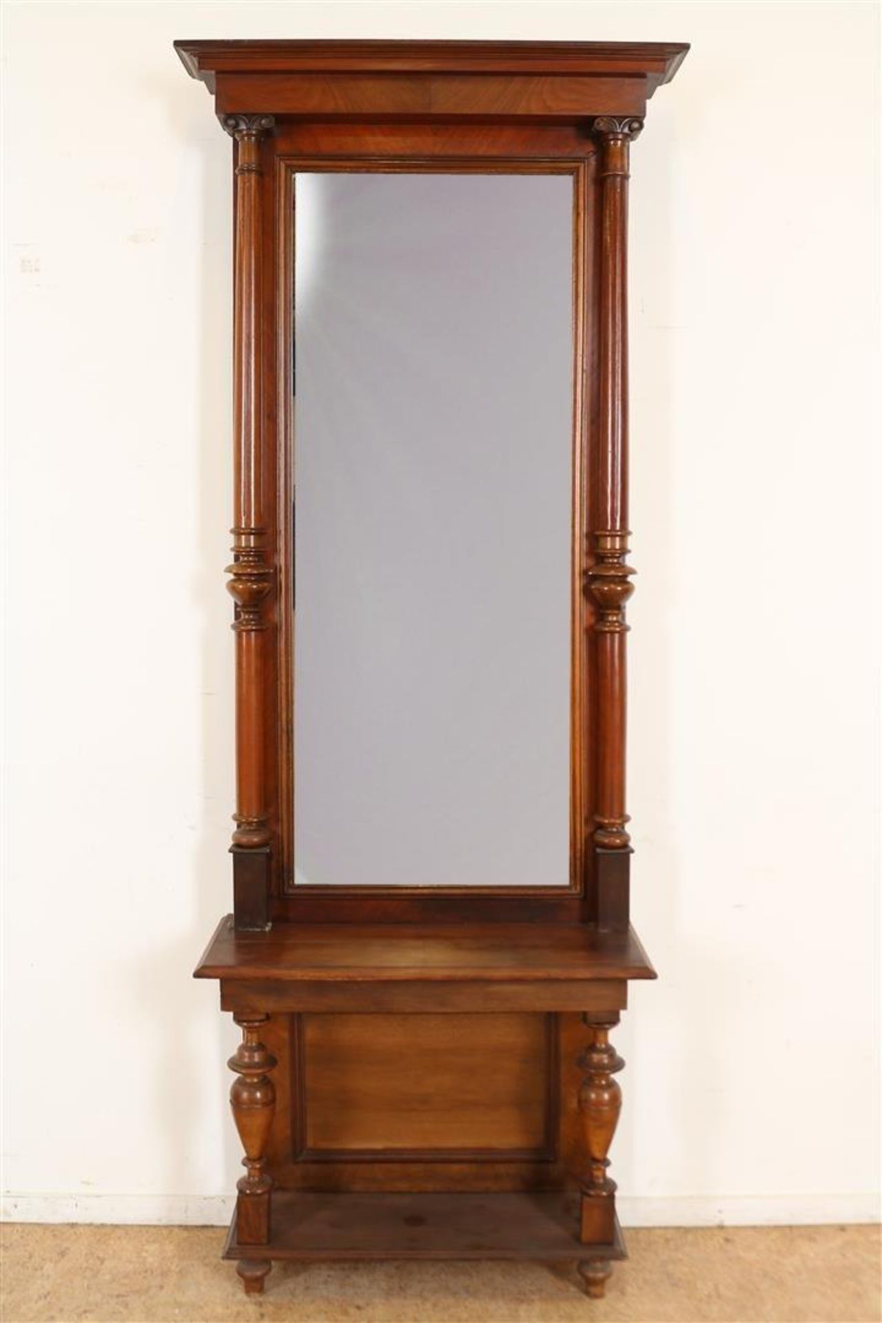 Hall mirror with console, 19th century 