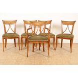 5 elm wood Louis XVI chairs