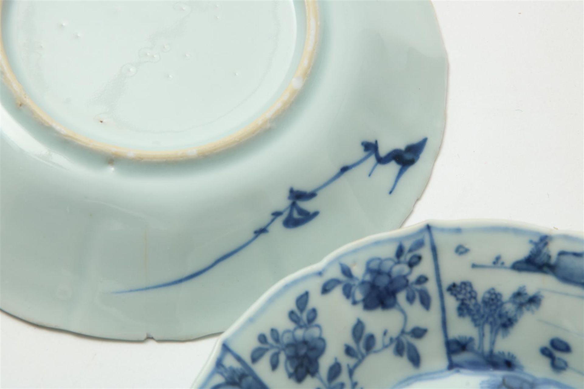 Set of kraak porcelain dishes, Wanli, decorated in blue with landscapes, diam. 13.5cm. (hairline, - Image 3 of 4