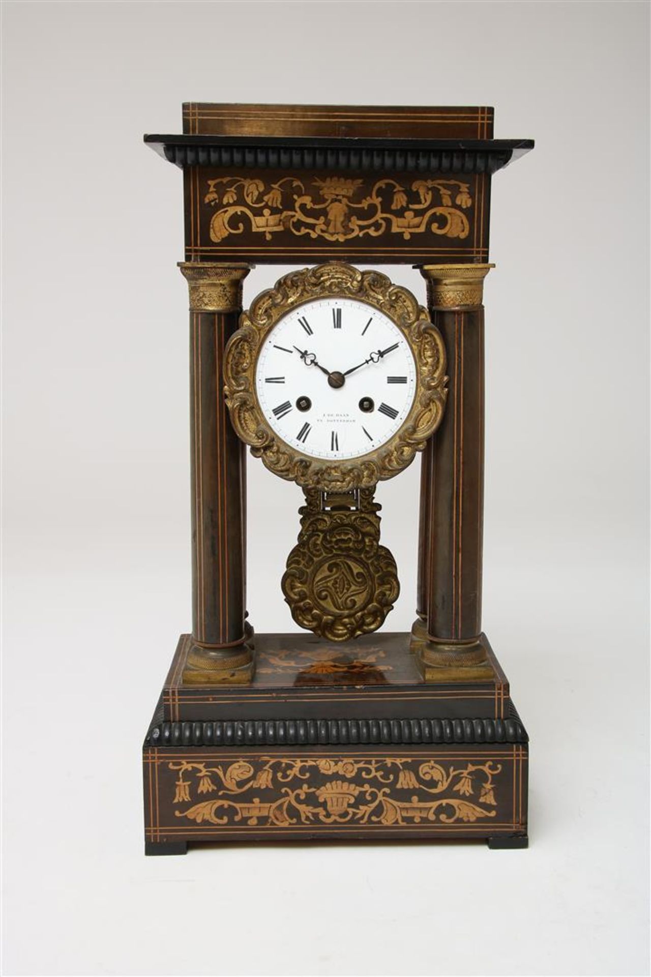 Black wooden column clock 