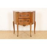 Mahogany demi lune chest of drawers
