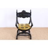 Black lacquer wooden Dagobert chair