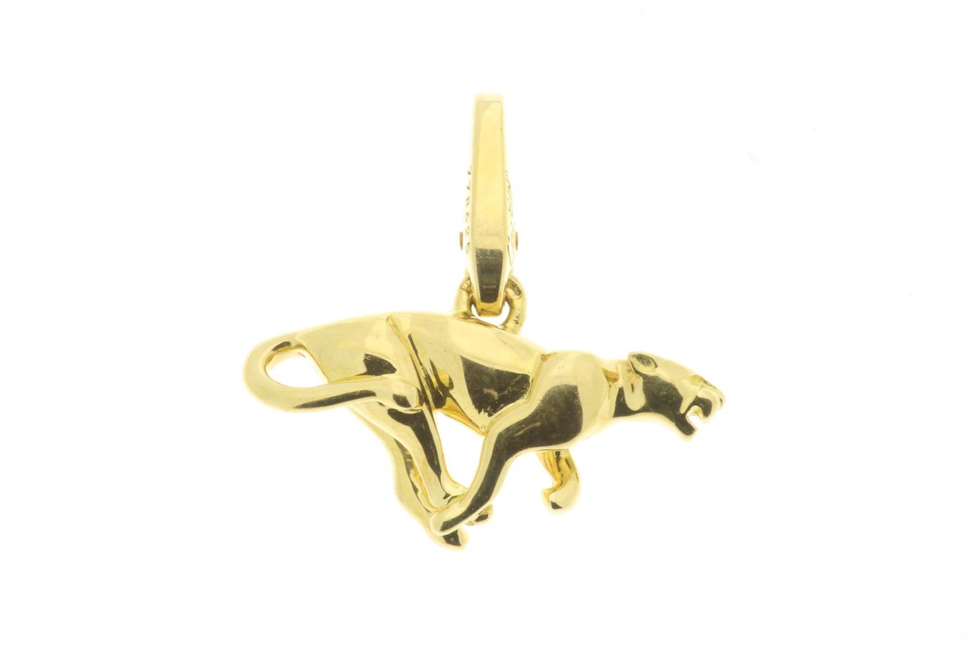 CARTIER, yellow gold panther charm, in box