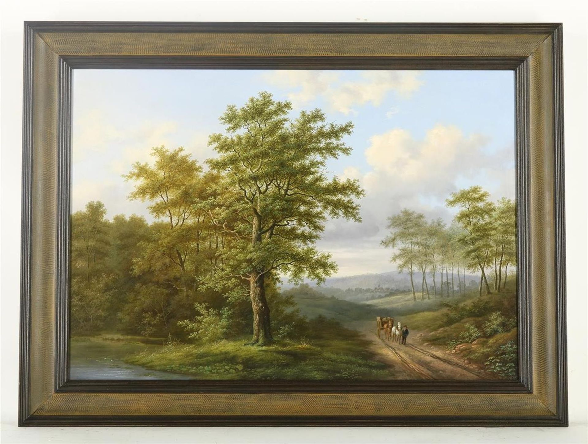 Idyllic landscape, 20th century, panel 51 x 73 cm. - Image 2 of 3